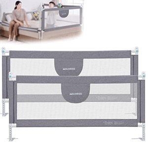 lot 14423 image: Bed Rail for Toddlers 77 L(2 PCS), Infants Safety Bed Guardrail, Baby Protector Rail with Breathable Fabric for Queen  Twin XL  King Size (77- Pack of 2)