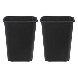 lot 14424 image: 10 Gallon Commercial Office Wastebasket, Black, 2-Pack