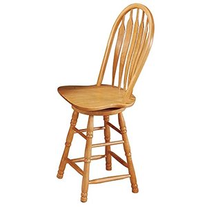 lot 24501 image: Sunset Trading Swivel Barstool, 24, Light Oak Finish