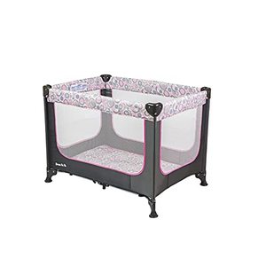 lot 24504 image: Dream On Me Zodiak Portable Playard with Carry Bag and Shoulder Strap, GreyPink, Small