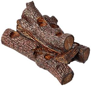 lot 24519 image: Plow & Hearth 13941-OAK Logs Hearth Candle Holder, in Oak