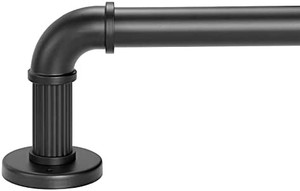 lot 24531 image: Clingift, 1 Inch Industrial Curtain Rods, Iron Curtain Rod for Windows 36 to 72 inch, Blackout Curtain Rod, Outdoor Farmhouse Curtain Rods, Room Divider Curtain Rod (Matte Black 36-72In)