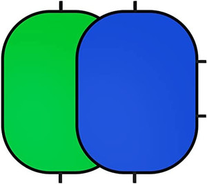 lot 24532 image: Selens Green Screen Backdrop Stand Kit, 6.5 x 6.5ft Photography Background Support System with 6.5 x 10ft Cotton Muslin Chromakey Backdrop, Photo Studio Clamps Clips