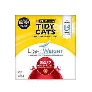 lot 34457 image: Purina Tidy Cats Lightweight Clumping Cat Litter, 247 Performance Multi Cat Litter - 17 lb. Box