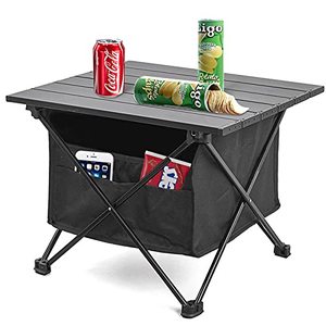 lot 34460 image: Folding Camping Table Portable Beach Table Lightweight Aluminum Collapsible Table Top Camping Side Tables with Storage Bag for Outdoor Picnic, Backpacks, Beach,Fishing,BBQ,Backyards