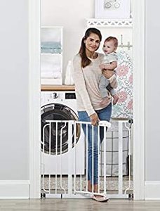 lot 34483 image: Regalo Easy Step 38.5-Inch Extra Wide Walk Thru Baby Gate, Includes 6-Inch Extension Kit, 4 Pack Pressure Mount Kit, 4 Pack Wall Cups and Mounting Kit (B001OC5UMQ)