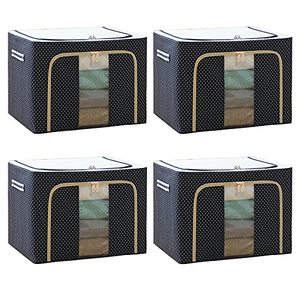 lot 44363 image: storage Boxes 72L,Oxford Cloth Steel Frame Storage Box Bag, Easy to Fold with Sturdy Zipper,Storage for Clothes,Bed ,Blankets,Bedding,Pillow 19.7x15.7x14.2 IN 1