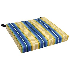 lot 44383 image: Blazing Needles Outdoor Chair Cushion, 20 x 19, Bleu Impressions 2 Count