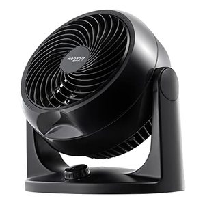lot 44384 image: IRIS USA WOOZOO Air Circulator Fan, Vortex Fan, Desk Fan, Portable Fan, 3 Speed Settings, 6 Tilting Head Settings, 74ft Max Air Distance, Large, Black