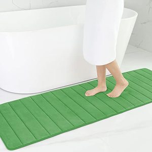 lot 44387 image: Buganda Memory Foam Soft Bath Mats - Non Slip Absorbent Bathroom Rugs Rubber Back Runner Mat for Kitchen Bathroom Floors 24 x 70, Green