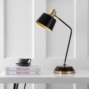 lot 44392 image: Rochelle 23 Metal LED Task Lamp BlackBrass Gold