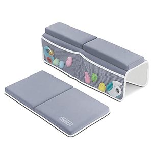 lot 44398 image: beiens Bath Kneeler and Elbow Rest Pad, 1.5 Thick Quickly Dry Kneeling Pad and Elbow Support for Knee & Arm Support Large Bathtub Kneeling Mat with Toy Organizer for Happy Baby Bathing Time (Grey)