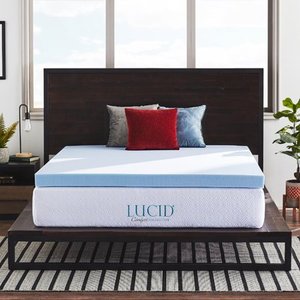 lot 5488 image: Lucid 4 Memory Foam Mattress Topper Queen