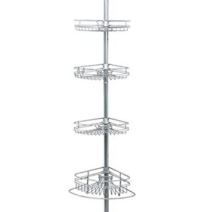 lot 5444 image: Zenna Home 2161PC Shower Tension Pole Caddy, Satin Chrome (B07QS5D94K)