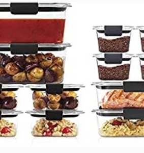 lot 10573 image: Rubbermaid Brilliance Storage Plastic Lids  BPA Free, Leak Proof Food Container, Clear, 24-Piece (B07X5Y11CB)
