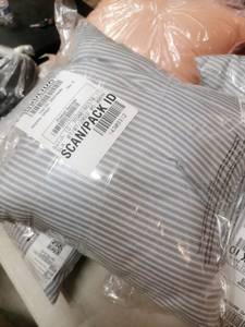 lot 2586 image: 16x16 Inch Ticking Stripe Outdoor Pillow - Pack of 4
