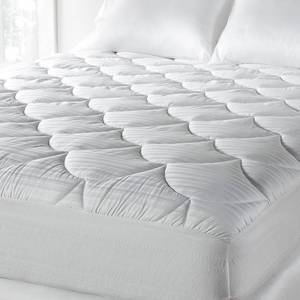 lot 10591 image: PrimaLoft 600 Thread Count Extra Plush Hypoallergenic Mattress Pad, White, 78 x 80