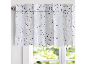 lot 10661 image: DriftAway Harper Ink Floral Pattern Window Treatment Valance Curtain Living Room Bedroom Dining Room Rod Pocket 50 Inch by 14 Inch Plus 2 Inch.