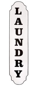 lot 2539 image: 10x44 White Metal Laundry Sign