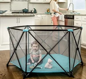 lot 5495 image: Grey Baby Play Pen (stock photo approximate)