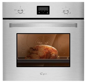 lot 10553 image: Empara Appliances 24 Single Wall Oven, Silver - Gas - Retail $889.99