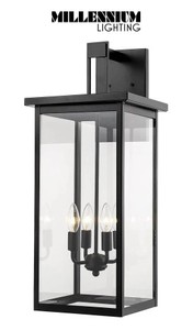 lot 10577 image: Millennium Lighting Outdoor Wall Mount Light, Black, 29 H x 13 W