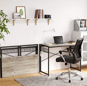 lot 10671 image: Vasagle 40 Folding Wooden Computer Desk Brown And Black