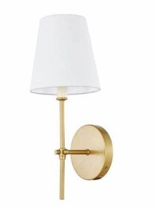 lot 2584 image: Mungo 1-Light White Shade Wall Sconce