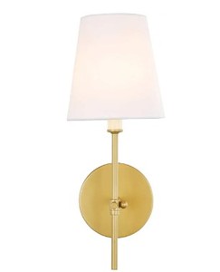 lot 10704 image: Mungo 1-Light White Shade Wall Sconce