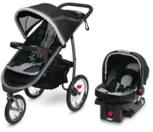 lot 10559 image: Graco FastAction Fold Jogger Travel System, Gotham- Retail$329.97