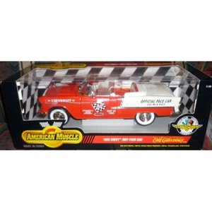 lot 14378 image: #7124 ertl american muscle 1955 chevy indy pace car 118 scale diecast