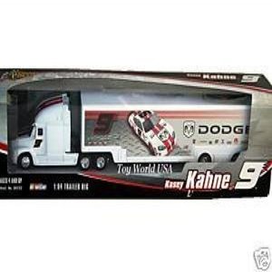 lot 14391 image: Kasey Kahne #9 Dodge Charger Brickyard 2005 Paint Scheme Reverse Pit Cap Hauler Transporter Trailer Semi Rig Truck Tractor 164 Scale Winners Circle