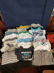 lot 7932 image: lot of 9mth onesies shortlong sleeve mostly Carters