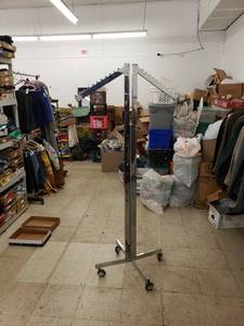 lot 8167 image: double arm adjustable heavy metal clothes rack