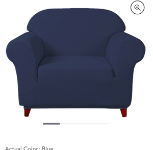 lot 49777 image: Enova Home Sofa slipcover. 1 seater. Dark Blue