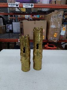 lot 49781 image: Gold aluminum contemporary vase
