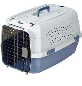 lot 49794 image: Amazon Basics 2-Door Top Load Hard-Sided Dog and Cat Kennel Travel Carrier, 23-Inch