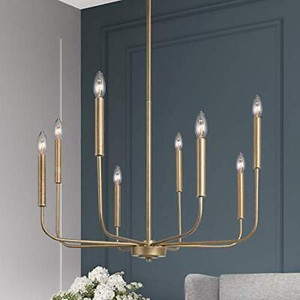 lot 49817 image: Laluz Champagne Gold Chandelier Modern Light Fixture