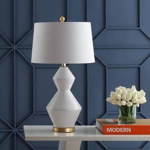 lot 49851 image: Jonathan Y Alba 29 Geometric CeramicMetal LED Table Lamp