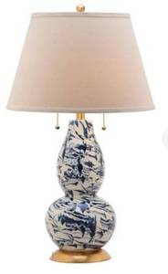 lot 49852 image: Safavieh Color Swirls 28-Inch H Glass Table Lamp