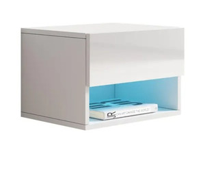 lot 49869 image: Air Modern Wall-mounted Floating Nightstand - White