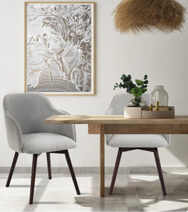lot 49884 image: Upholstered dining armchairs(2)- Two Tone Gray