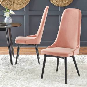lot 49887 image: Set of 2 Porto High Back Dining Chairs Blush Pink