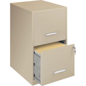 lot 49890 image: Lorell 2 Drawers Vertical Steel Lockable Filing Cabinet Putty