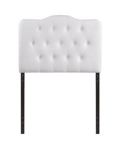 lot 49894 image: Annabel Twin Upholstered Vinyl Headboard. White