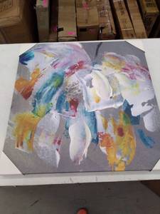 lot 49896 image: Abstract Acrylic Paint Art Canvas Wall Art. 32 x 32
