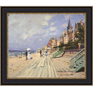 lot 49912 image: The Boardwalk at Trouville by Claude Monet Giclee Print Oil Painting