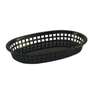 lot 123 image: Tablecraft - 1076BK - Oval Black Plastic Platter Baskets