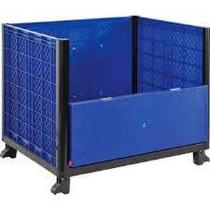 lot 102 image: Solid Wall Bulk Container 39-14L x 31-12W x 29H with One Drop Gate