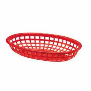 lot 127 image: Tablecraft - 1074R - Oval Red Plastic Platter Baskets